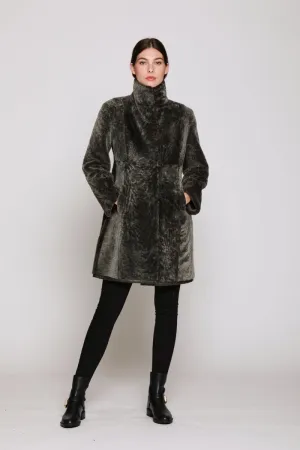 #1205 Fitted Reversible Coat with Stand Collar and Tailored Front limitd sizes  $500  sorry no additional discounts