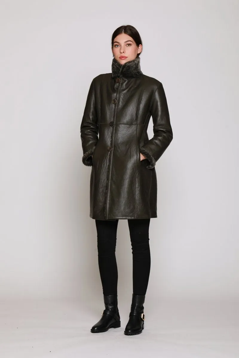 #1205 Fitted Reversible Coat with Stand Collar and Tailored Front limitd sizes  $500  sorry no additional discounts
