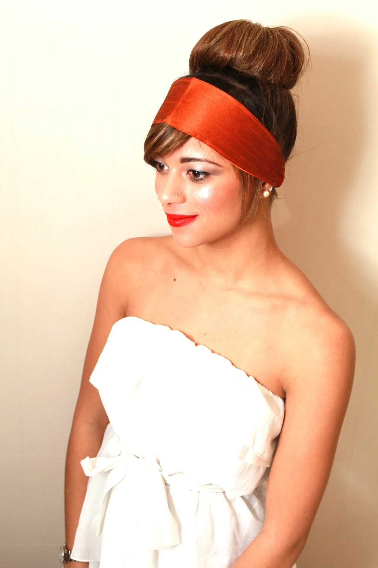 1213. Silk Burnt Orange Headband (Soft)