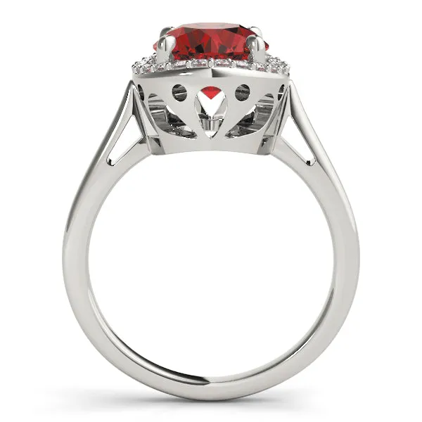 14K Ruby Center Diamond Ring