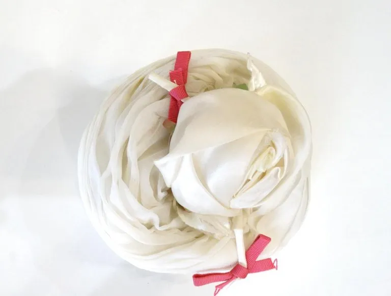1960s Yves Saint Laurent Rose Fascinator
