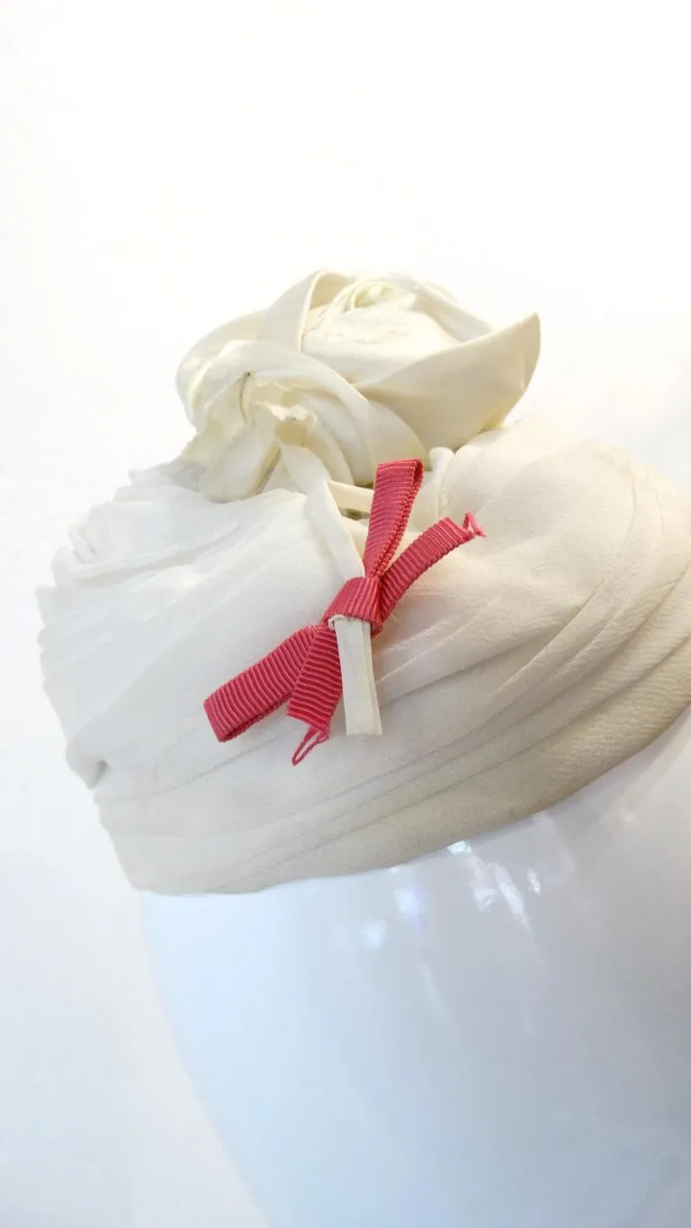 1960s Yves Saint Laurent Rose Fascinator