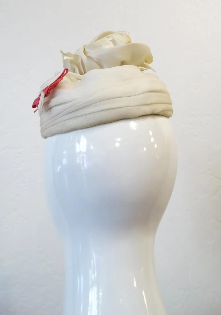 1960s Yves Saint Laurent Rose Fascinator