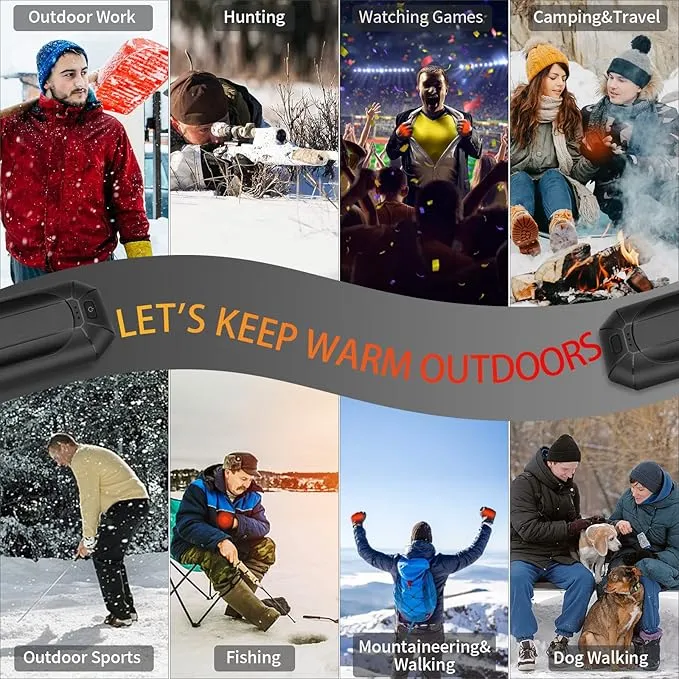 2 Pack 𝐇𝐚𝐧𝐝 𝐖𝐚𝐫𝐦𝐞𝐫𝐬 Rechargeable,Portable Electric Hand Warmers Reusable,USB Handwarmers,Outdoor/Indoor/Working/Studying/Camping/Hunting/Golf/Pain Relief/Game/Warm Gifts for Men Women Kids