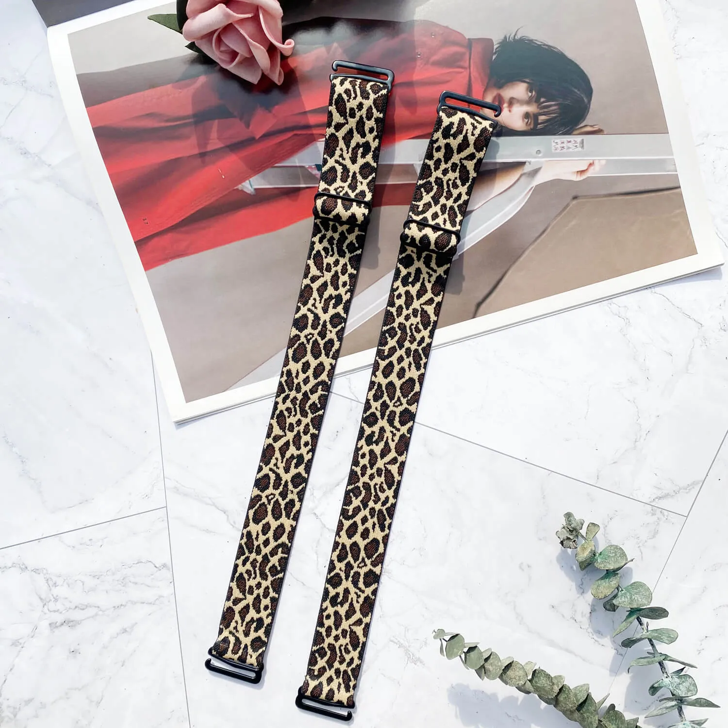 Adjustable Wide Leopard Bra Strap 2.5cm Width Bra Strap Bracelet