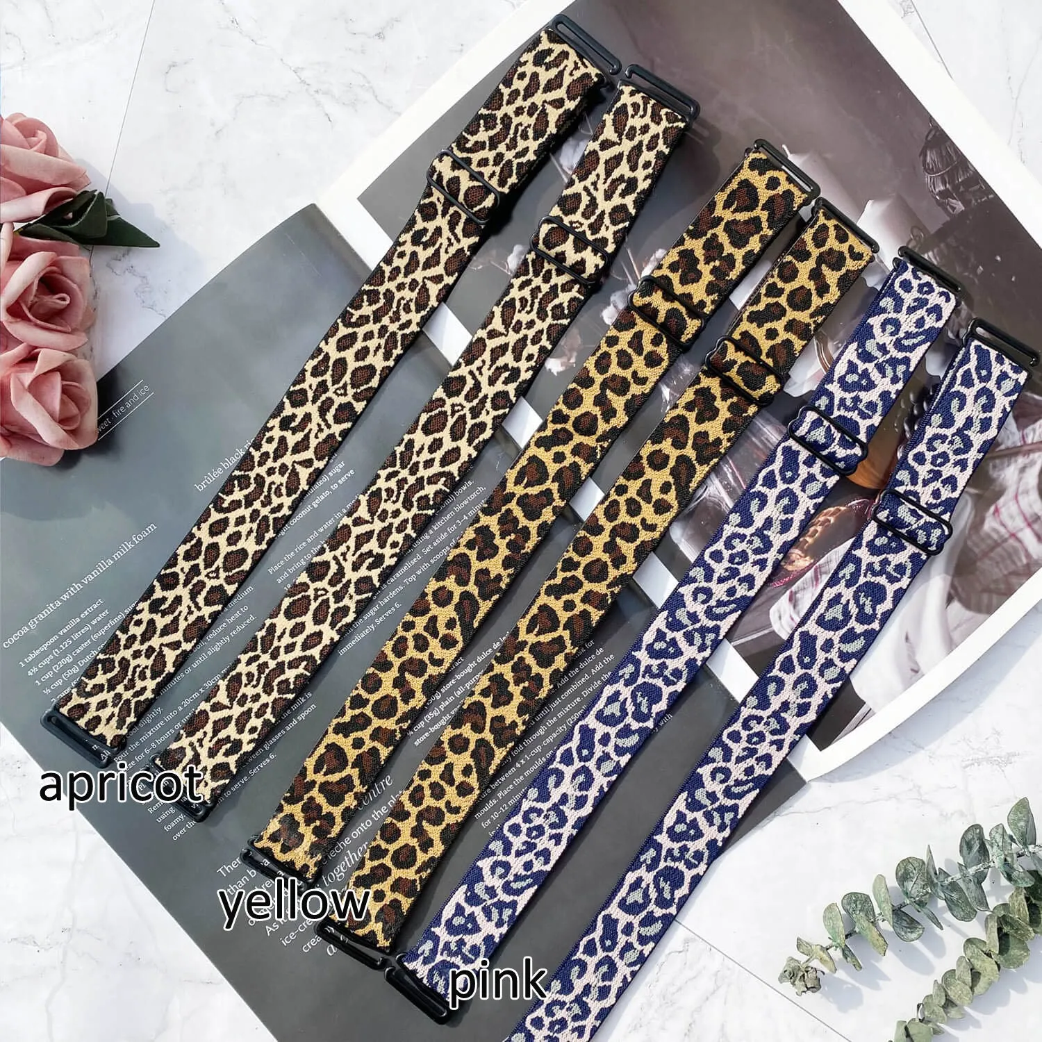 Adjustable Wide Leopard Bra Strap 2.5cm Width Bra Strap Bracelet