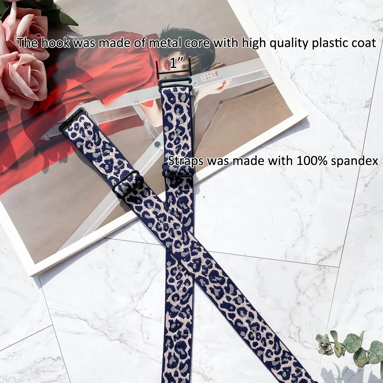 Adjustable Wide Leopard Bra Strap 2.5cm Width Bra Strap Bracelet