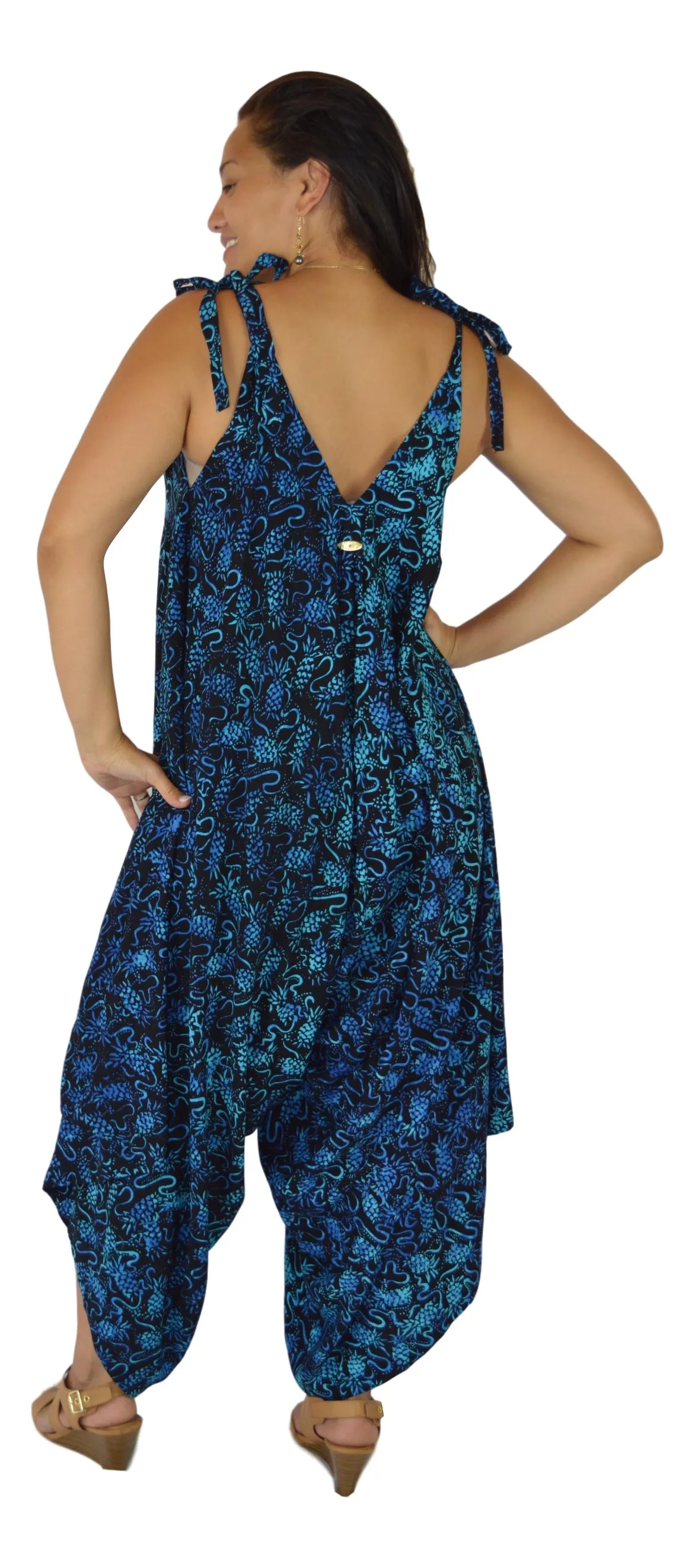 Aloha Royale - Bali Jumper - Batik Pineapple - Black and Blue