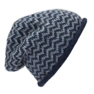 Azul Chevron Knit Alpaca Beanie