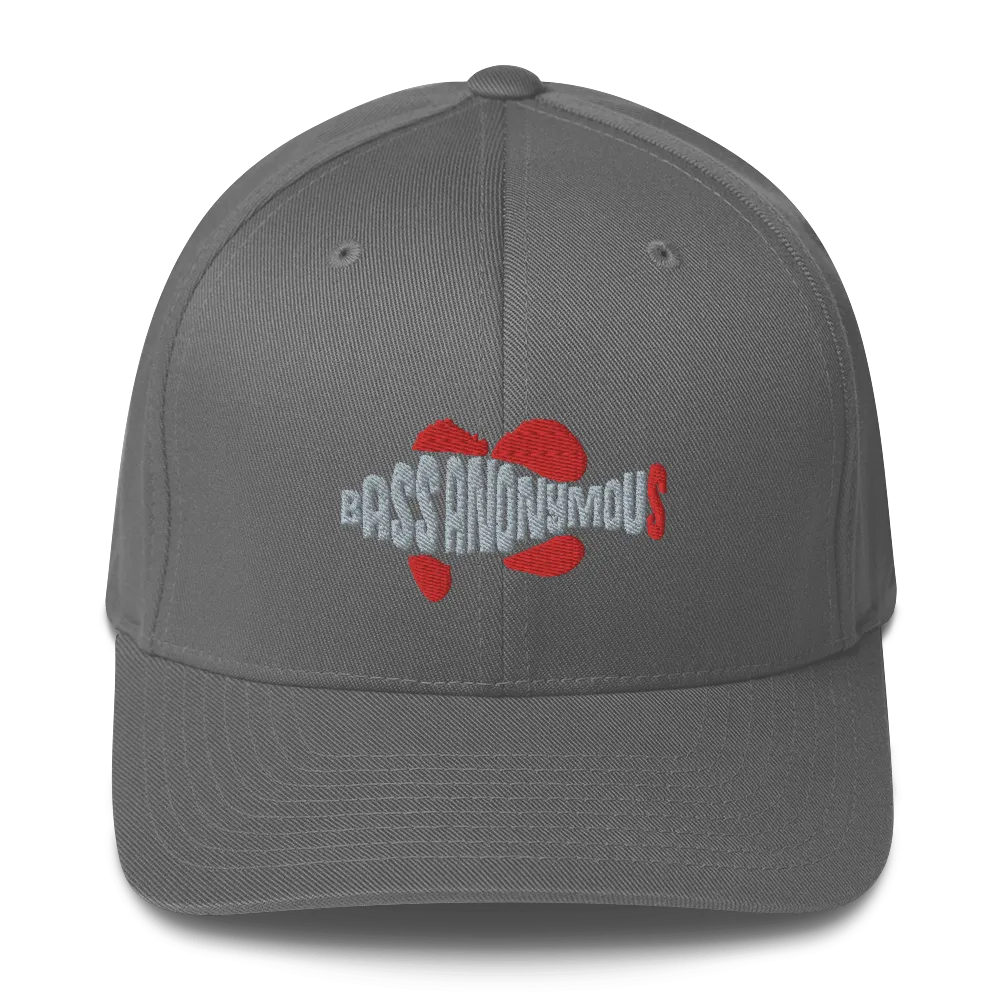 Bass Anonymous Swimlogo  Gray with Red fins and tail Structured Twill Cap