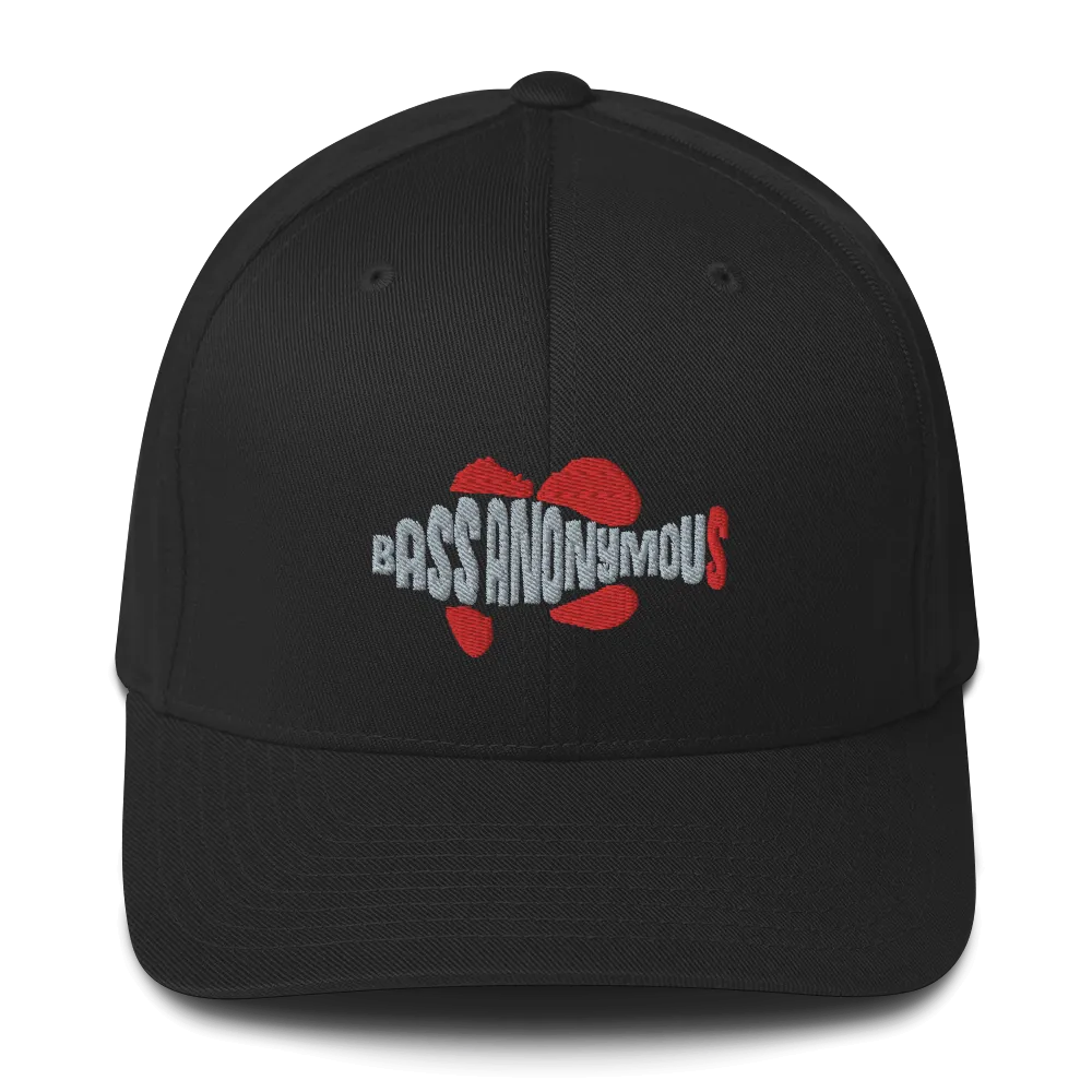 Bass Anonymous Swimlogo  Gray with Red fins and tail Structured Twill Cap
