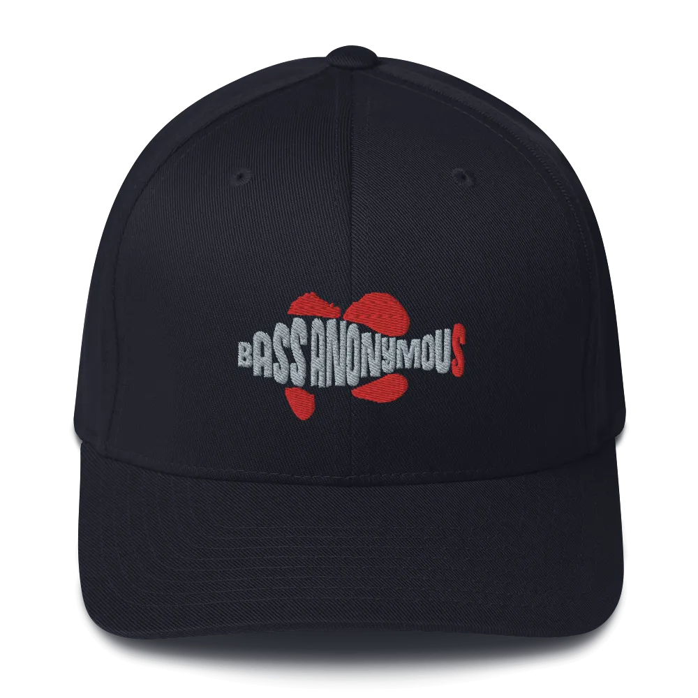 Bass Anonymous Swimlogo  Gray with Red fins and tail Structured Twill Cap