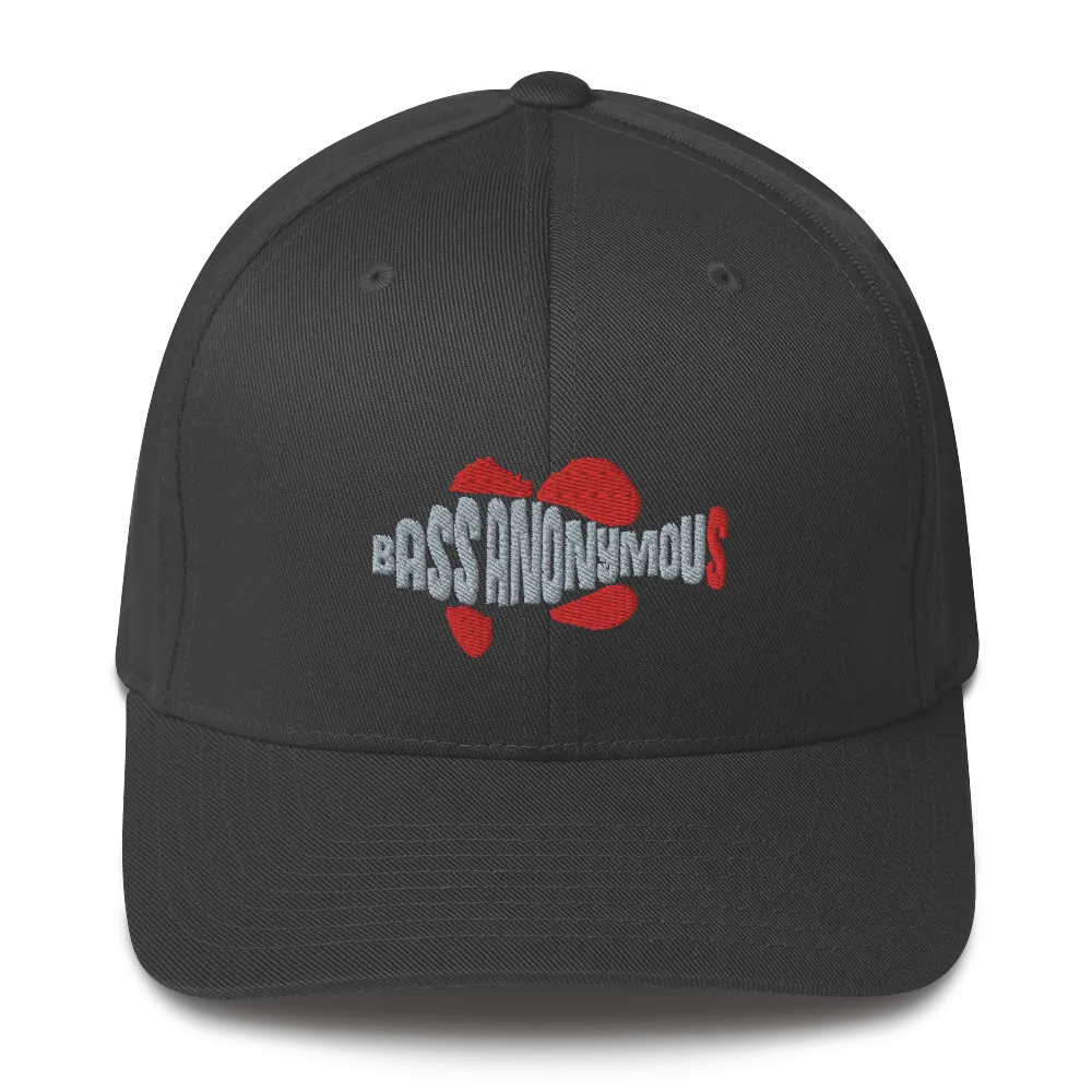 Bass Anonymous Swimlogo  Gray with Red fins and tail Structured Twill Cap