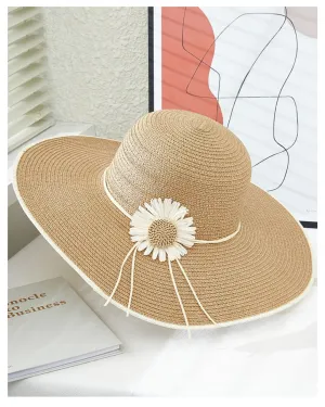 Big Sunflower Trim Floppy Hat