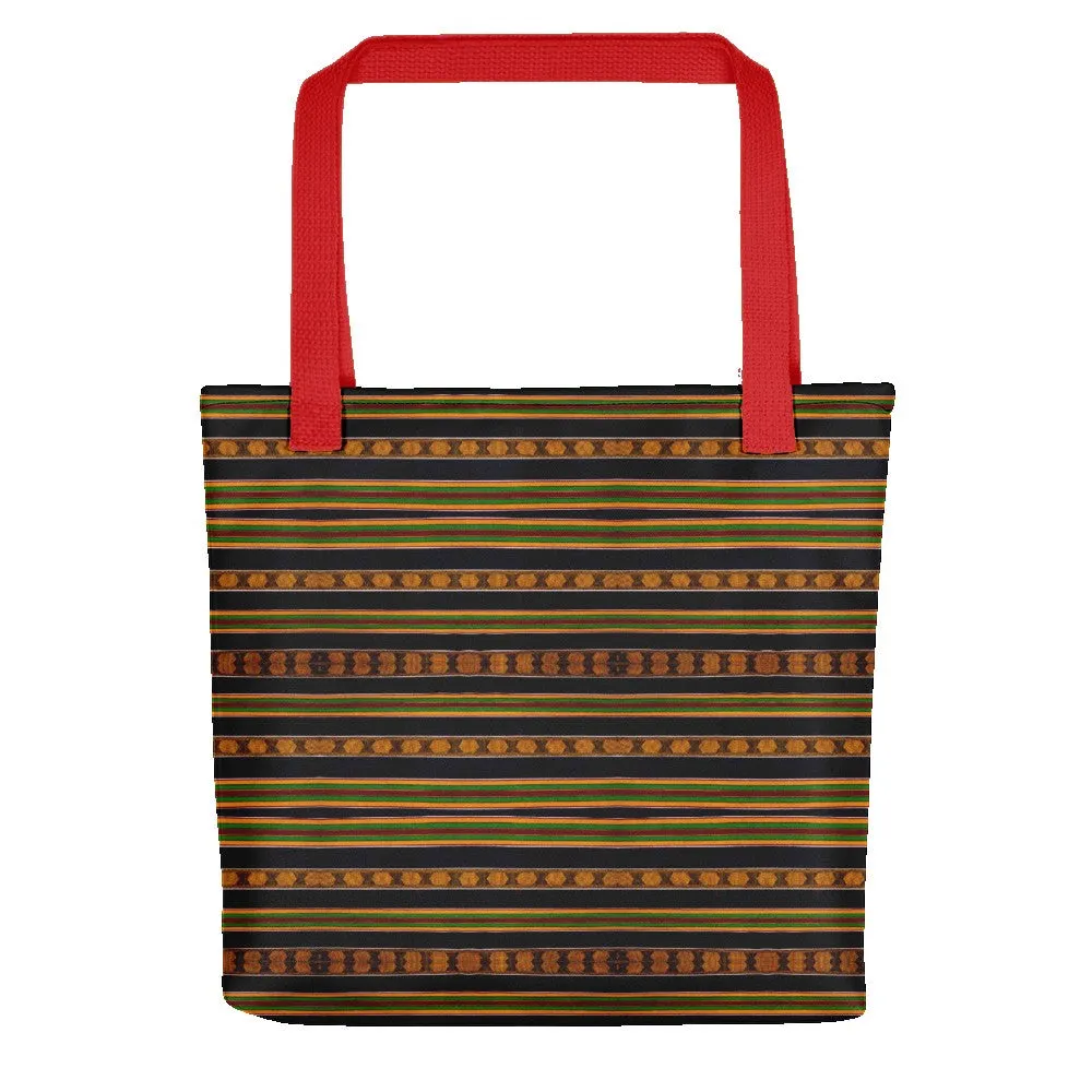 Black Kente African Print Tote bag
