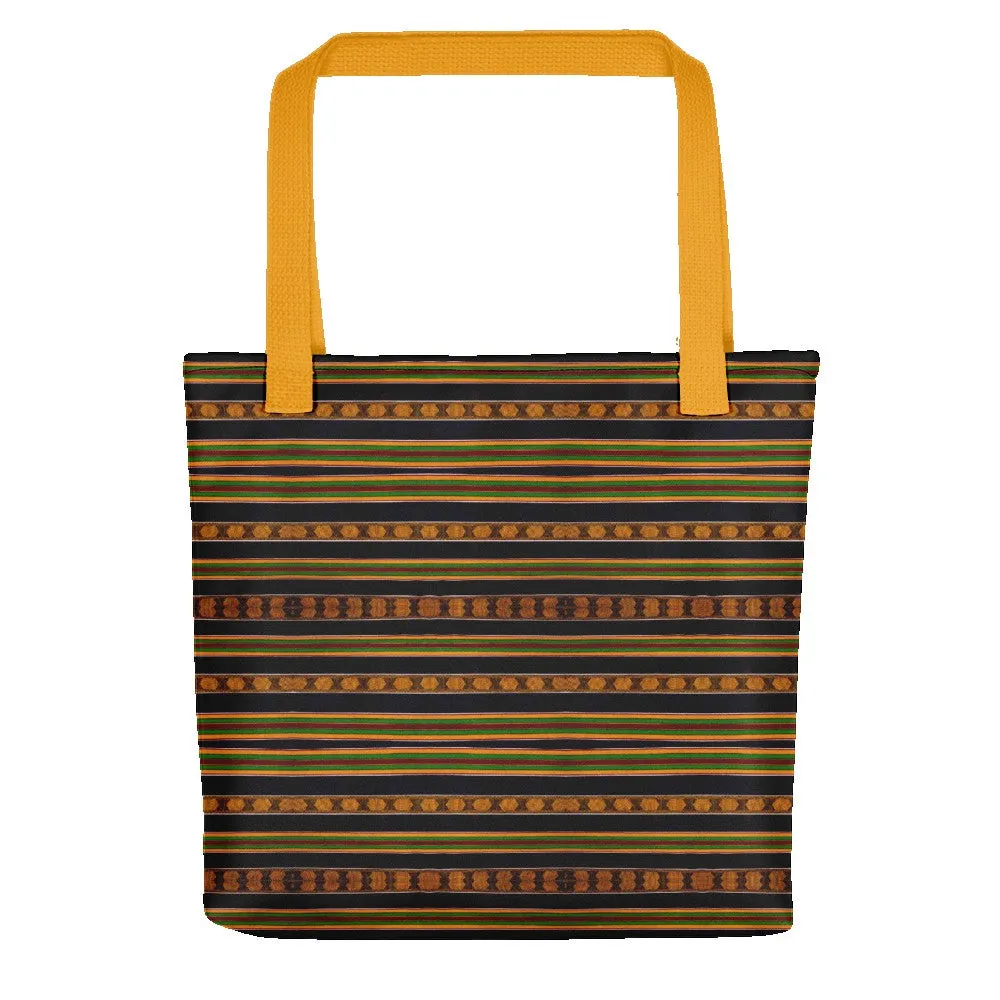 Black Kente African Print Tote bag