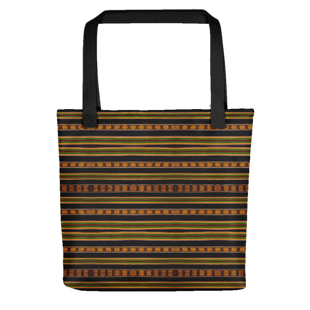 Black Kente African Print Tote bag