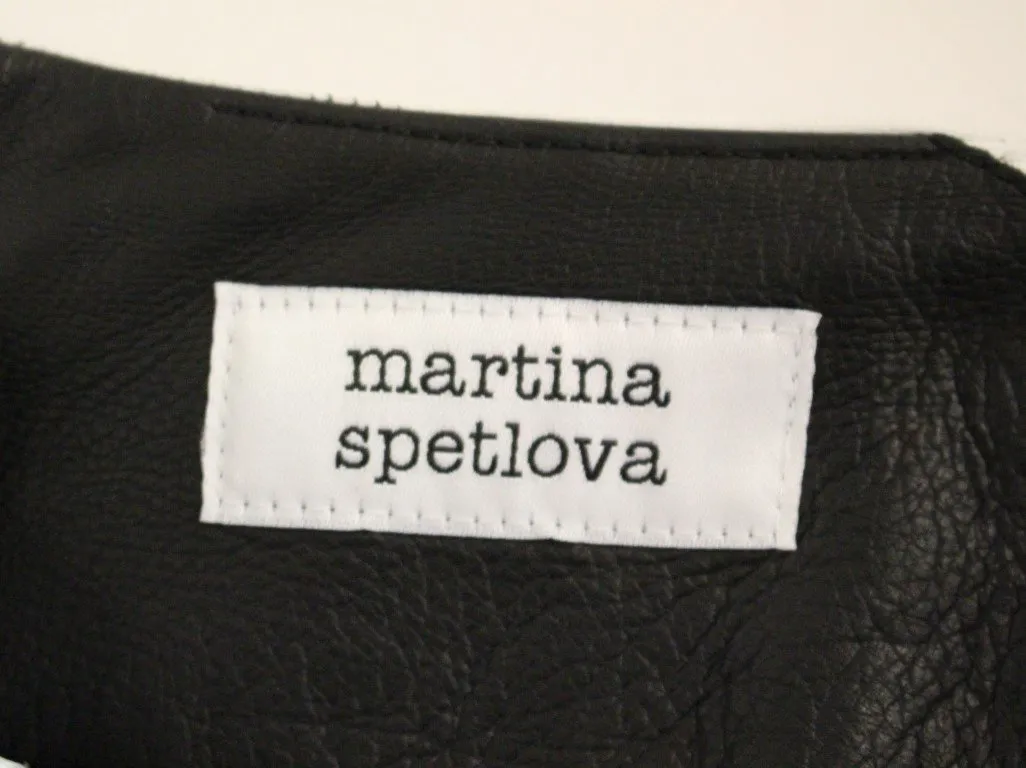 Blue Black Soft Nappa Leather Shorts