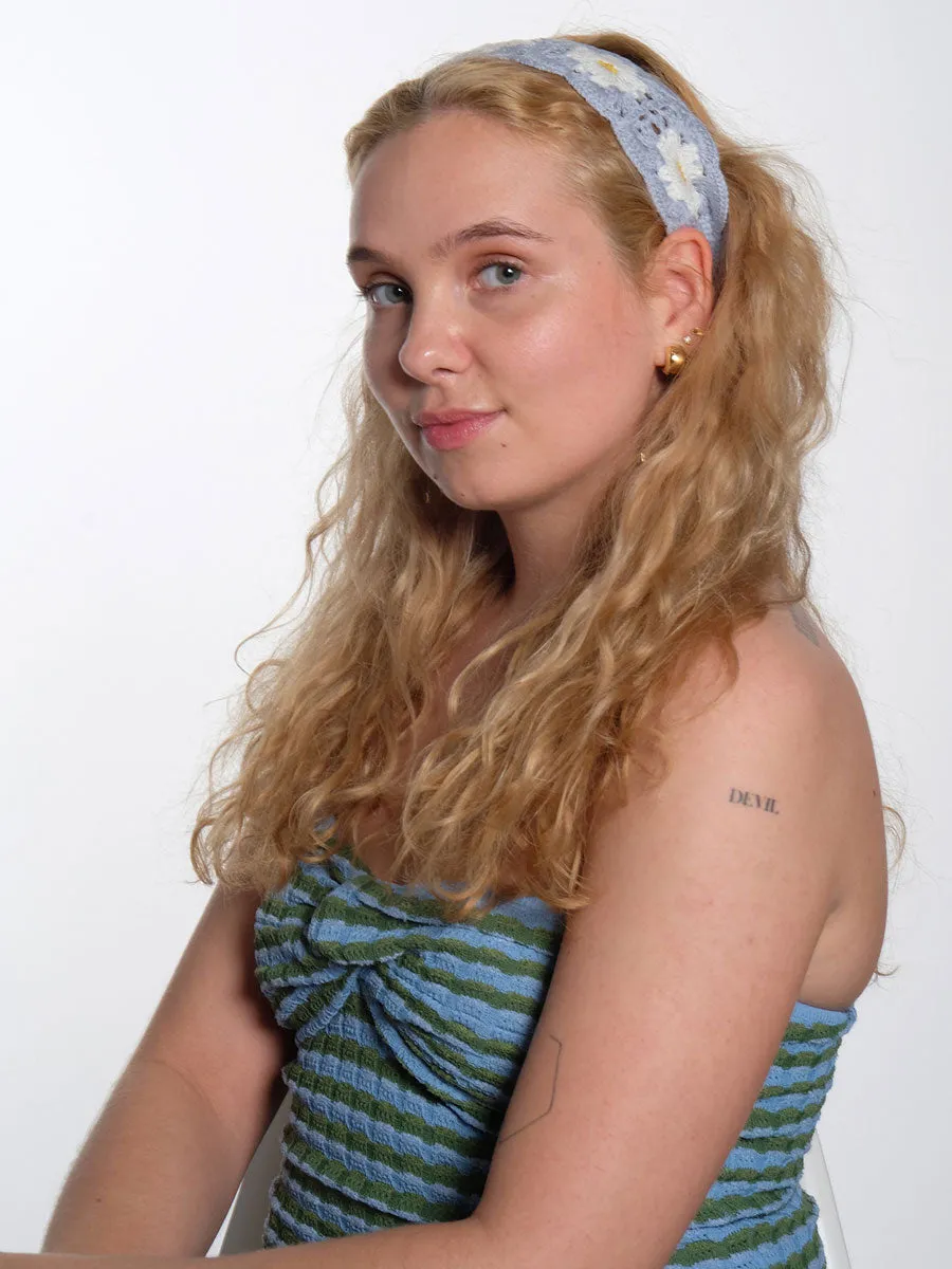 Bohemian Headband - White Sunflower