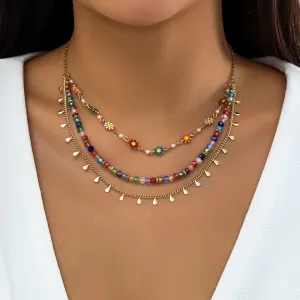 Boho Flower Chain Clavicle Necklace