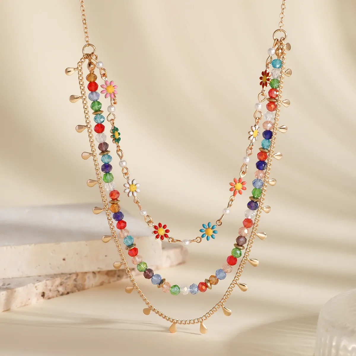 Boho Flower Chain Clavicle Necklace