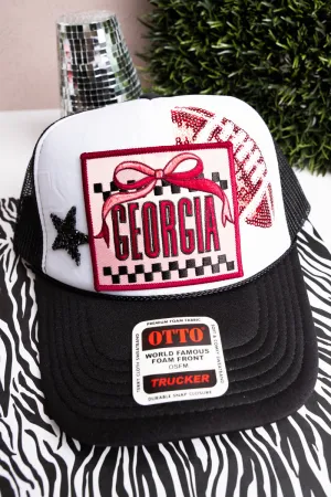 Bow Georgia Check Otto Black and White Trucker Hat