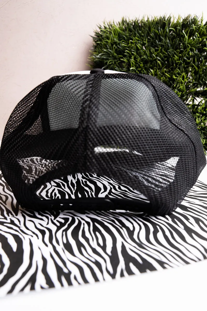 Bow Georgia Check Otto Black and White Trucker Hat