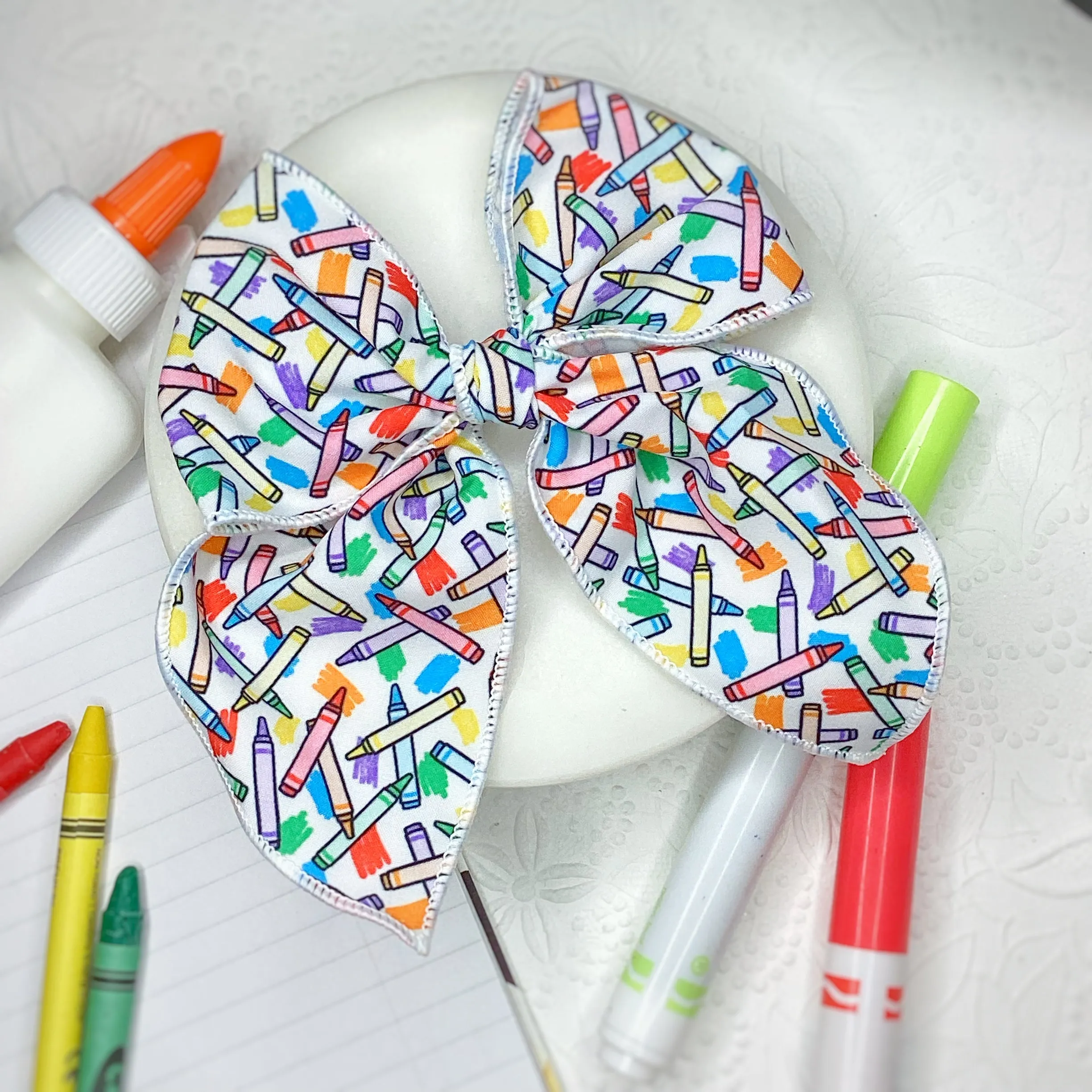 Box of Crayons  Bow Strip, Headband and Scrunchie Collection