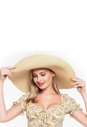 Brittany Floppy Beach Hat-Beige