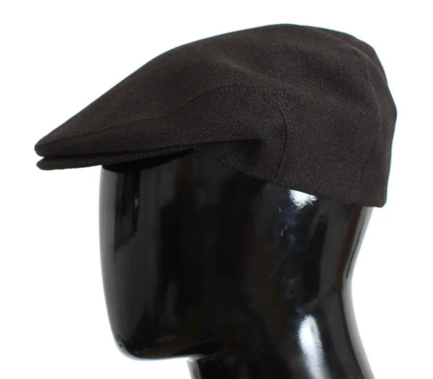 Brown Wool Newsboy Cap