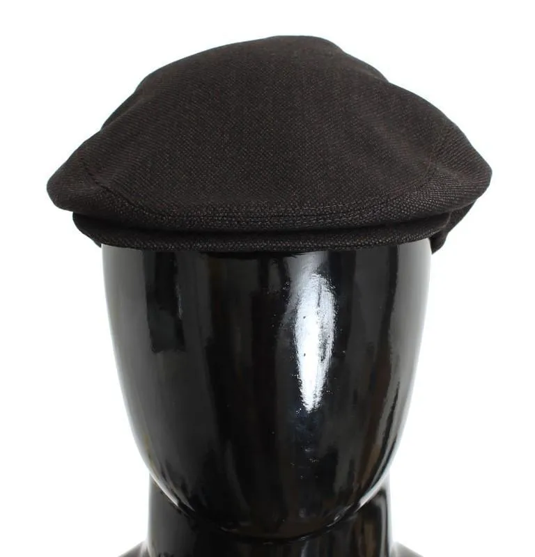 Brown Wool Newsboy Cap