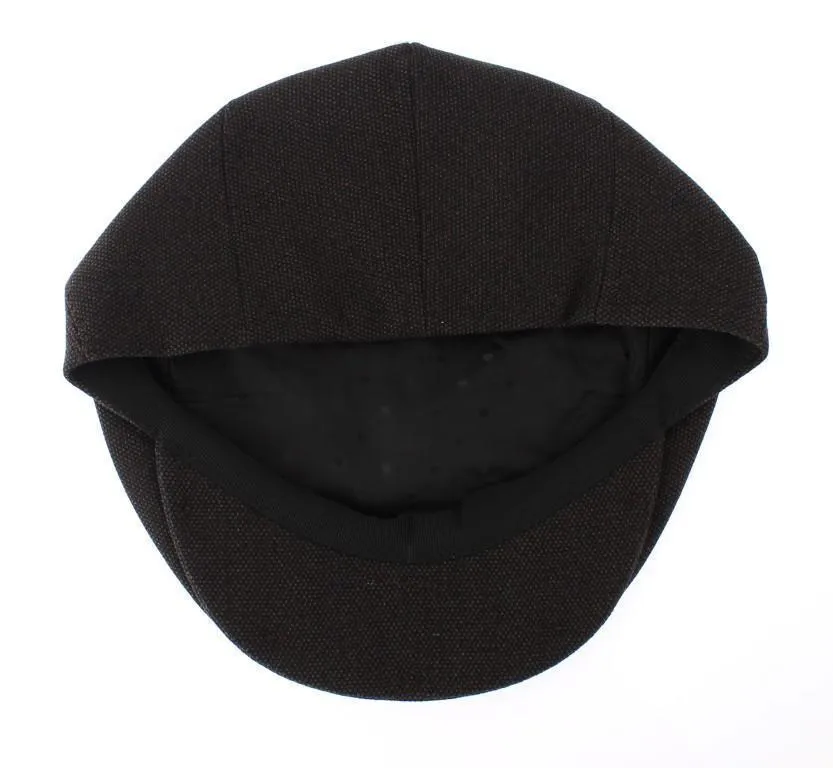 Brown Wool Newsboy Cap