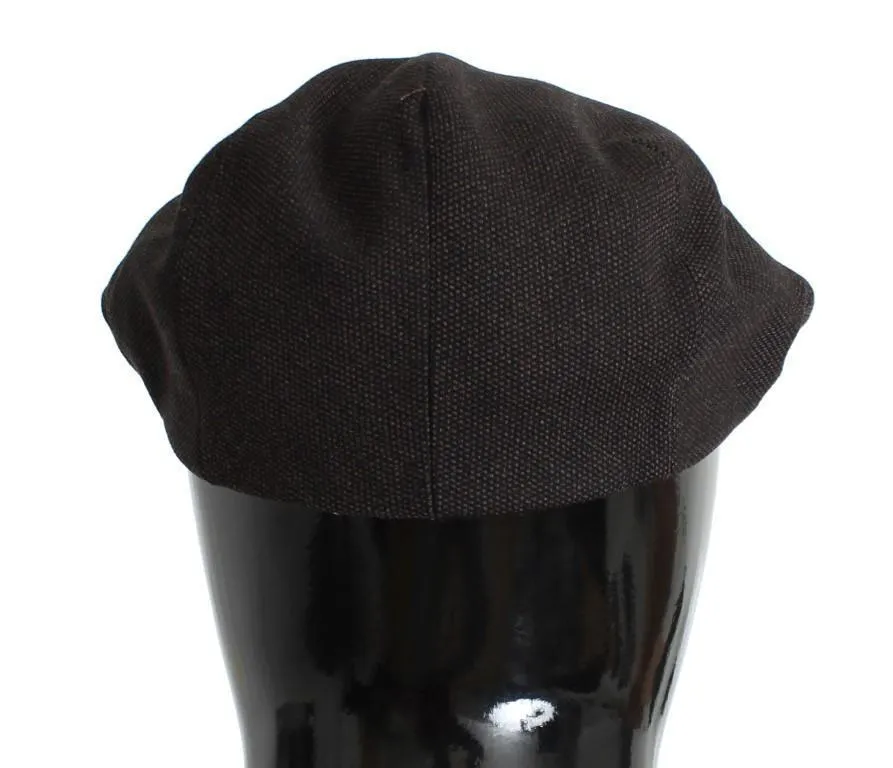 Brown Wool Newsboy Cap