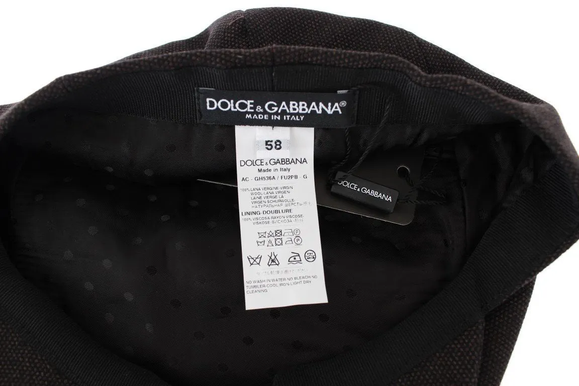 Brown Wool Newsboy Cap