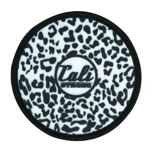CALI Strong White Black Cheeta Round Hook-and-Loop Morale Patch