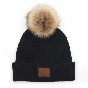Cc Criss-Cross Suede Patch Beanie
