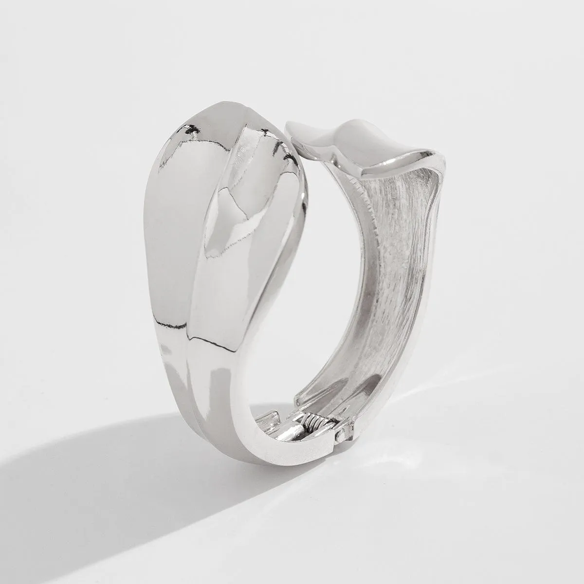 Chic Abstract Leaf Wide Cuff Bangle Bracelet