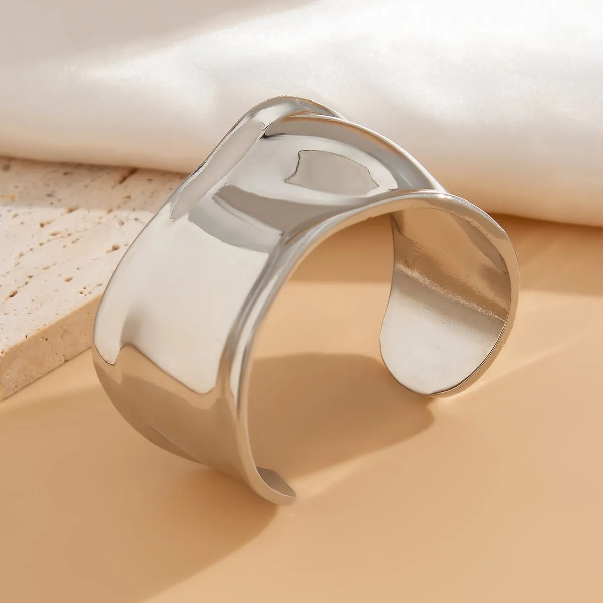 Chic Irregular Curved Open Wide Cuff Bangle Bracelet