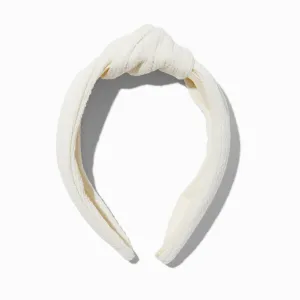Claire's Crinkle Knotted Headband | Ivory