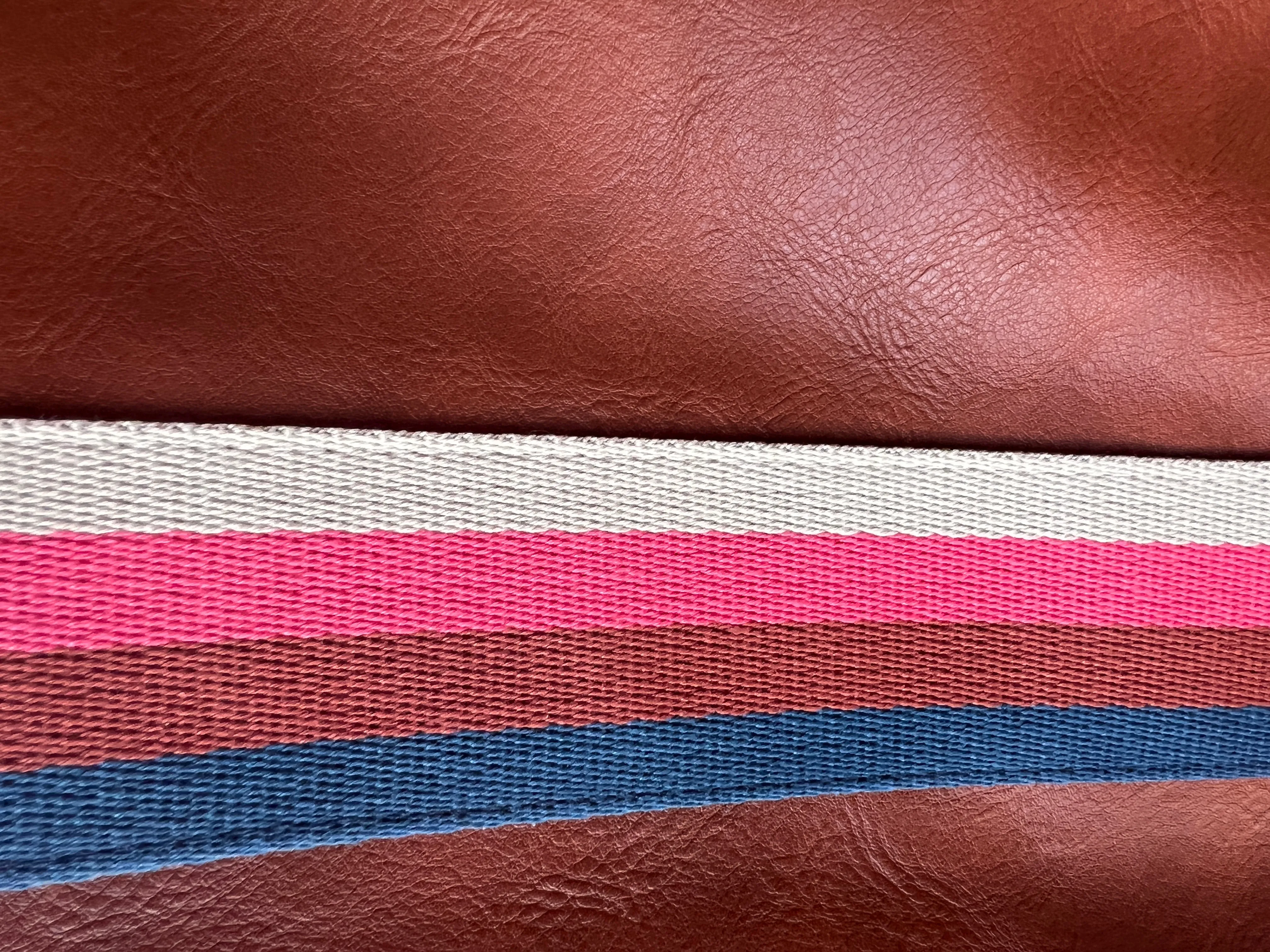 Cognac   Multi Stripe Vegan Tote