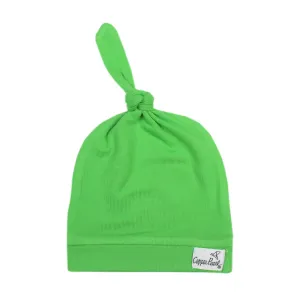 Copper Pearl Lime Top Knot Hat (0-4M)