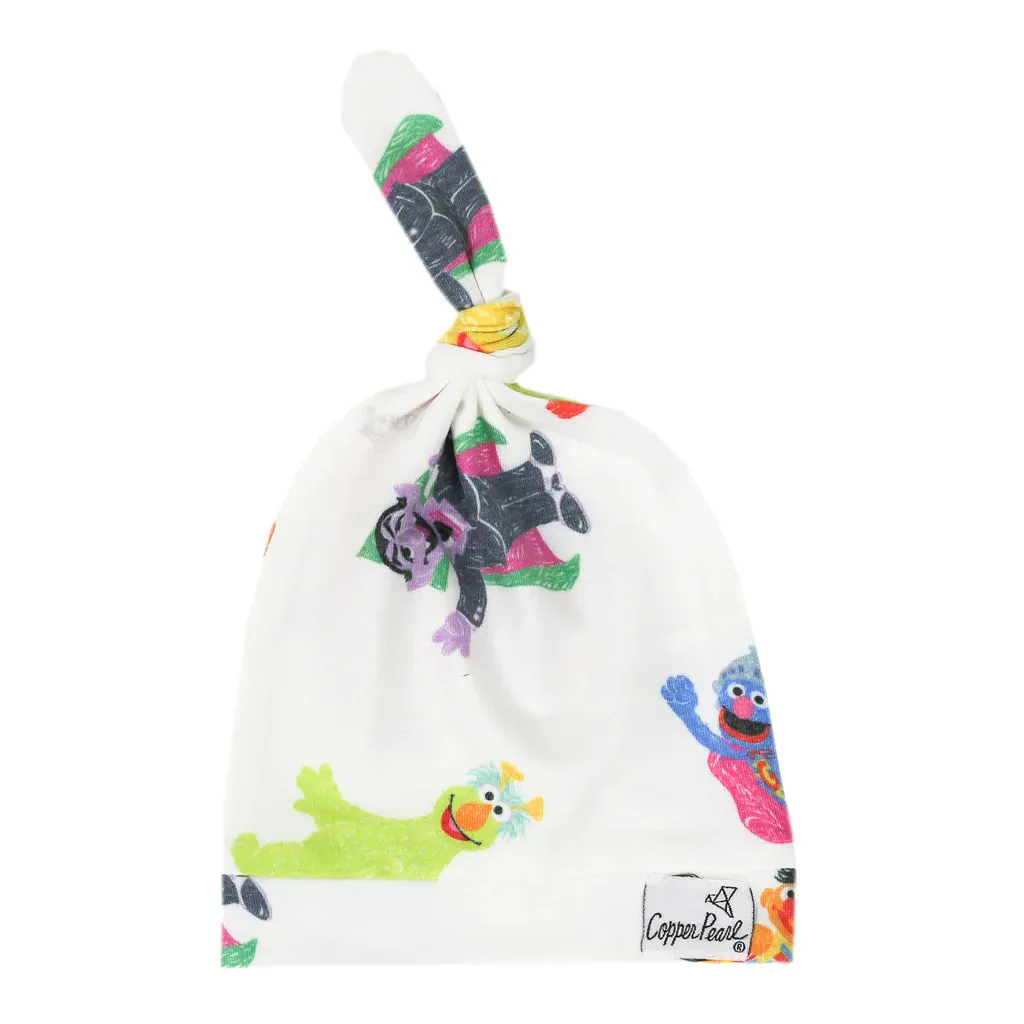 Copper Pearl - Top Knot Hat - Sesame Friends