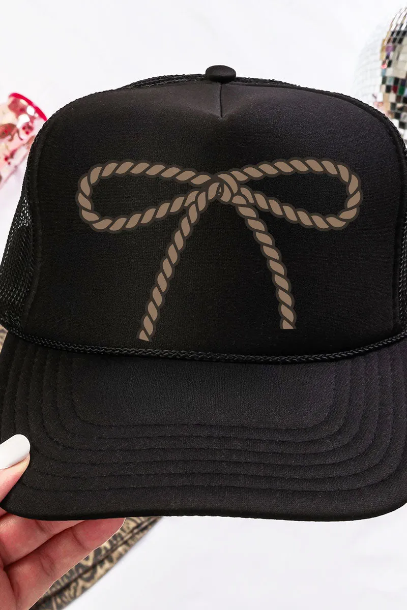 Coquette Rope-It Otto Black Foam Front Trucker Hat