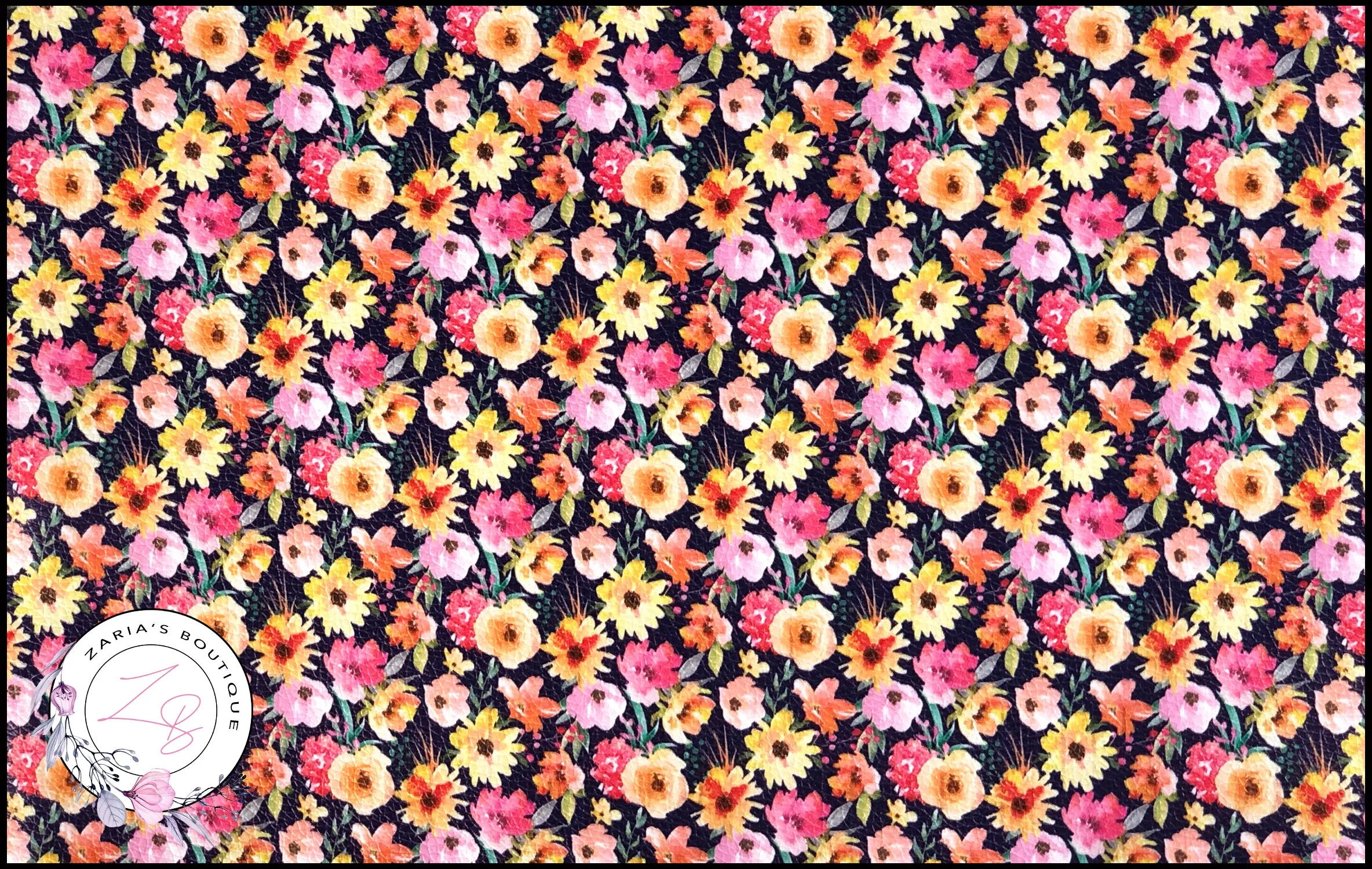 CUSTOM Spring Blossoms ~ Faux Leather ~ 1mm