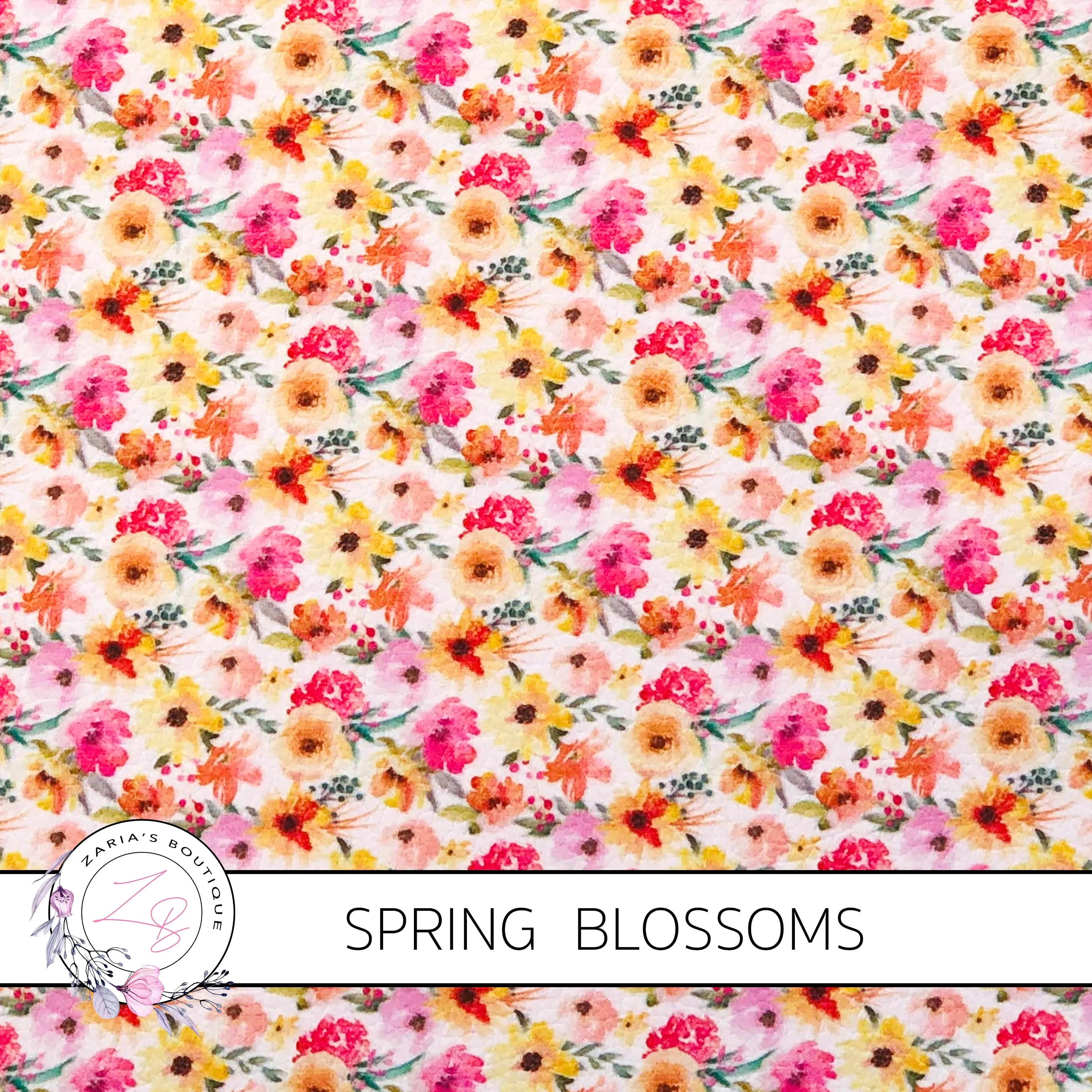CUSTOM Spring Blossoms ~ Faux Leather ~ 1mm