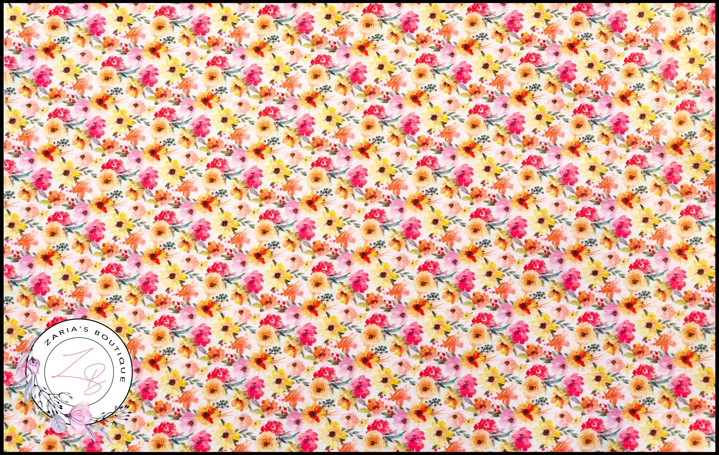 CUSTOM Spring Blossoms ~ Faux Leather ~ 1mm