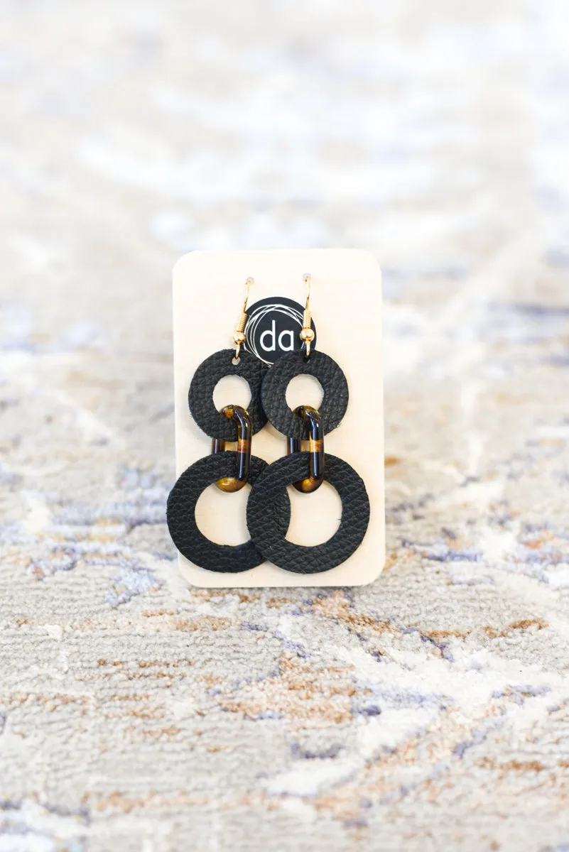 Deer Addie Leather & Metal Earring - Large