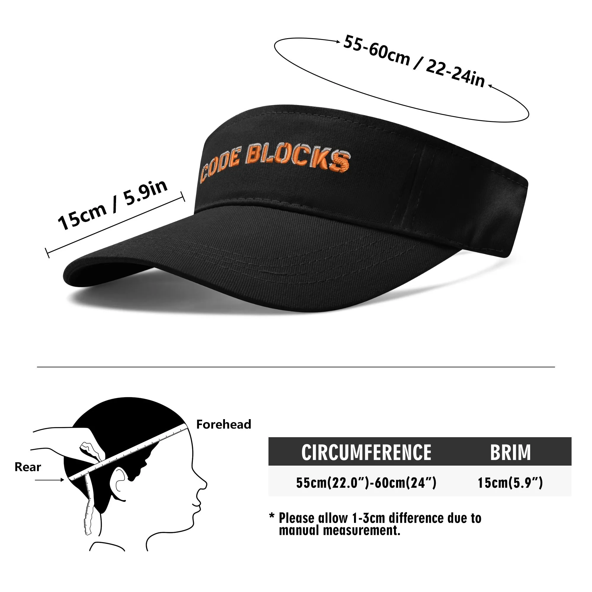 Embroidered Sun Visor Caps