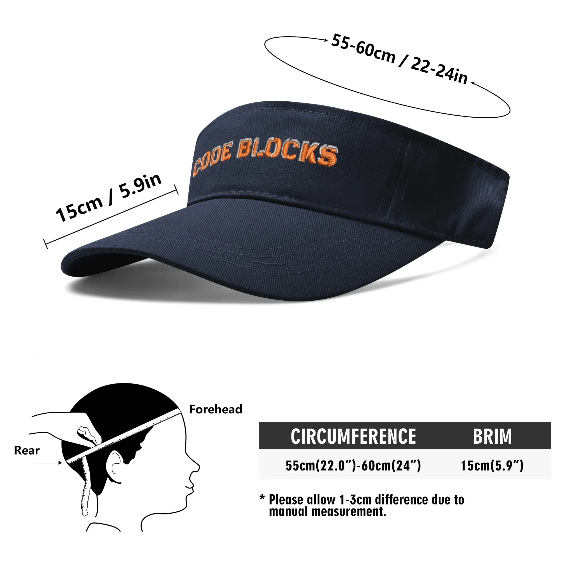Embroidered Sun Visor Caps