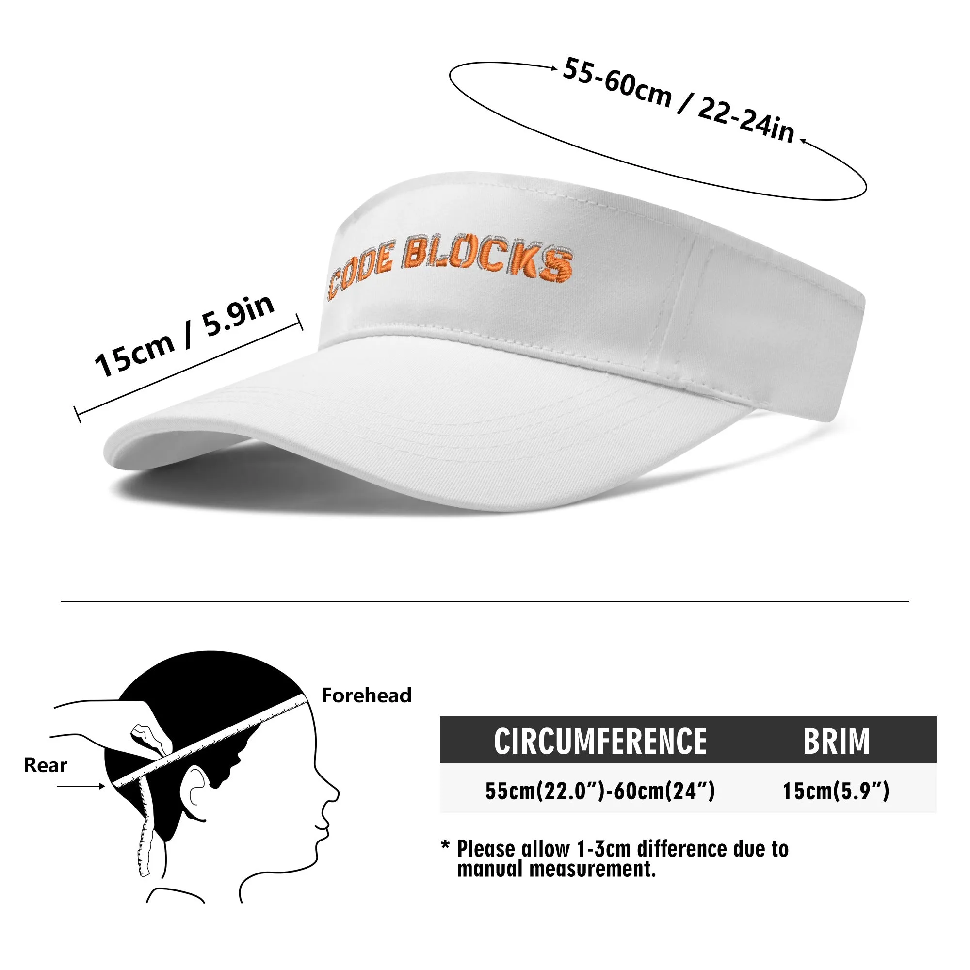 Embroidered Sun Visor Caps